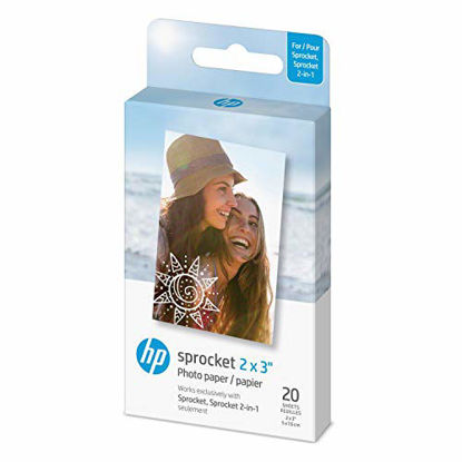 Picture of HP Sprocket 2x3" Premium Zink Sticky Back Photo Paper (20 Sheets) Compatible with HP Sprocket Photo Printers.