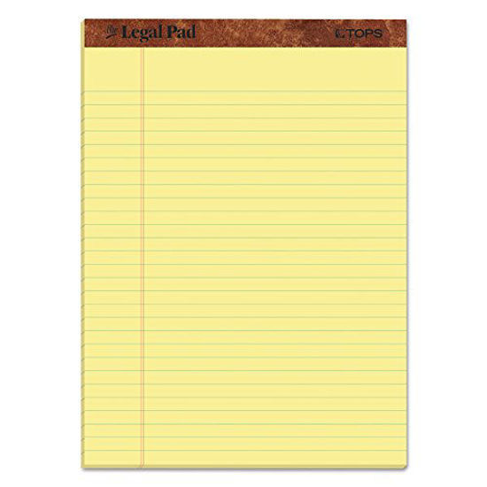 GetUSCart- TOPS The Legal Pad Writing Pads, 8-1/2 x 11-3/4, Canary Paper,  Legal Rule, 50 Sheets, 12 Pack (7532)