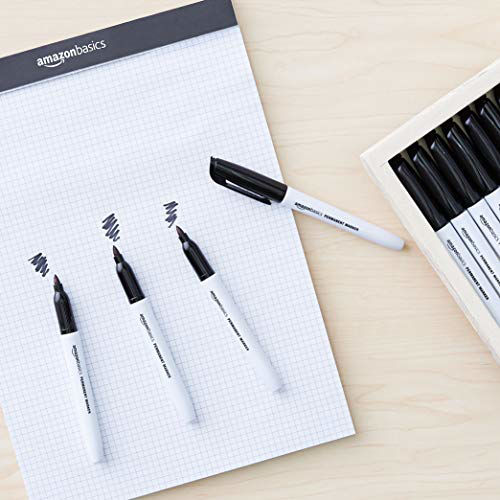 GetUSCart- Amazon Basics Fine Point Tip Permanent Markers, Black, 12-Pack