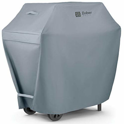 Picture of ZOBER All-Weather Premium BBQ Grill Cover 64" - Double-Layer 600D Oxford Fabric - 100% Waterproof Gas Grill Cover with Covered Air Vents - Large Barbecue Grill Cover Featuring Dual Handles & Straps