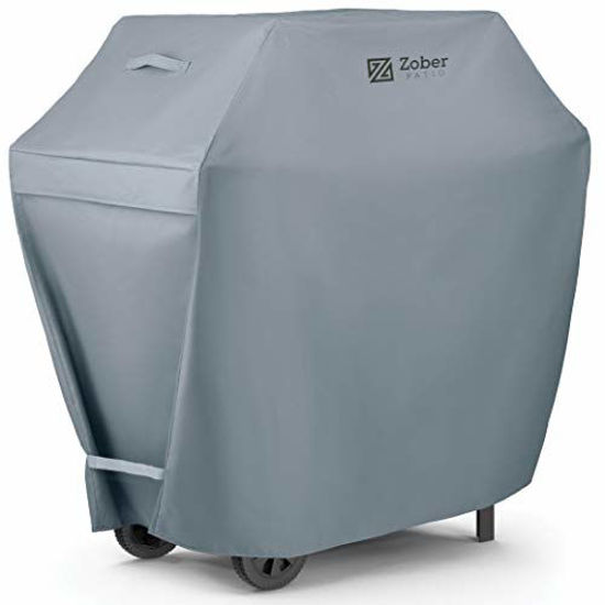 Picture of ZOBER All-Weather Premium BBQ Grill Cover 64" - Double-Layer 600D Oxford Fabric - 100% Waterproof Gas Grill Cover with Covered Air Vents - Large Barbecue Grill Cover Featuring Dual Handles & Straps