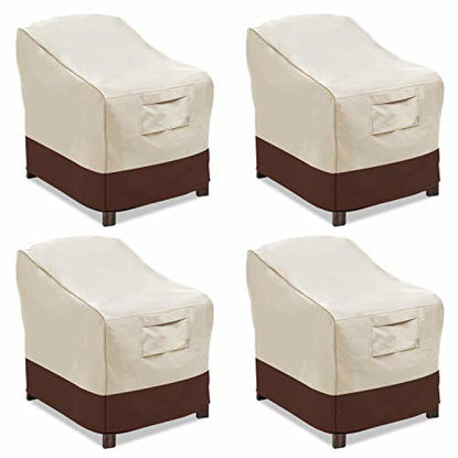 Picture of Vailge Patio Chair Covers, Lounge Deep Seat Cover, Heavy Duty and Waterproof Outdoor Lawn Patio Furniture Covers (4 Pack - Medium, Beige & Brown)