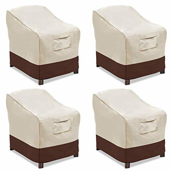 Picture of Vailge Patio Chair Covers, Lounge Deep Seat Cover, Heavy Duty and Waterproof Outdoor Lawn Patio Furniture Covers (4 Pack - Medium, Beige & Brown)