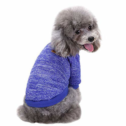 Picture of Fashion Focus On Pet Dog Clothes Knitwear Dog Sweater Soft Thickening Warm Pup Dogs Shirt Winter Puppy Sweater for Dogs (Dark Blue, XXS)