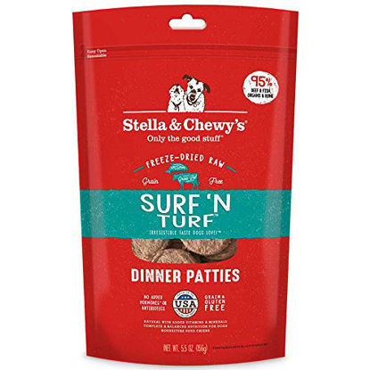 Picture of Stella & Chewy's Freeze-Dried Raw Surf 'N Turf (Salmon & Beef) Dinner Patties Dog Food, 5.5 oz.