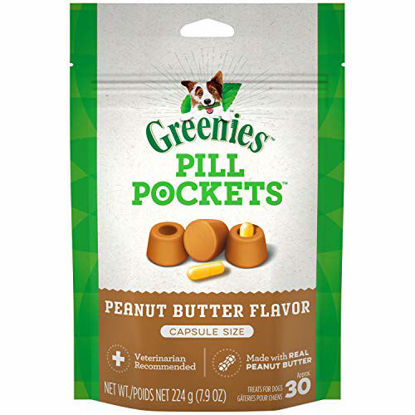 Picture of GREENIES Pill Pockets Natural Dog Treats, Capsule Size, Peanut Butter Flavor