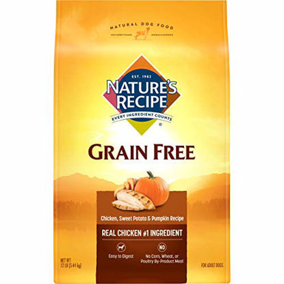 Picture of Nature's Recipe Grain Free Dry Dog Food, Chicken, Sweet Potato & Pumpkin Recipe, 12 Pounds, Easy to Digest