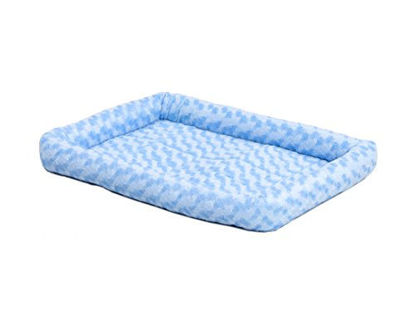 Picture of 22L-Inch Blue Dog Bed or Cat Bed w/ Comfortable Bolster | Ideal for XS Dog Breeds & Fits a 22-Inch Dog Crate | Easy Maintenance Machine Wash & Dry | 1-Year Warranty