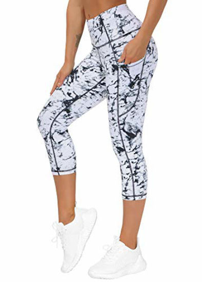 GetUSCart- THE GYM PEOPLE Thick High Waist Yoga Pants with Pockets, Tummy  Control Workout Running Yoga Leggings for Women (Small, Z- Capris Marble)
