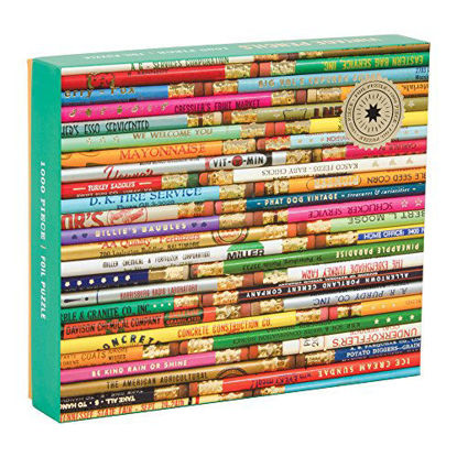 Picture of Galison Phat Dog Vintage Library 1000 Piece Jigsaw Puzzle for Adults and Families, Foil Stamped Challenging Puzzle Adds A Vibrant Pop of Color (735353255)