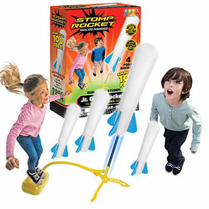 Picture of Stomp Rocket The Original Jr. Glow Rocket Launcher, 4 Foam Rockets and Toy Air Rocket Launcher - Glows in The Dark, STEM Gift for Boys and Girls Ages 3 Years and Up - Great for Year Round Play