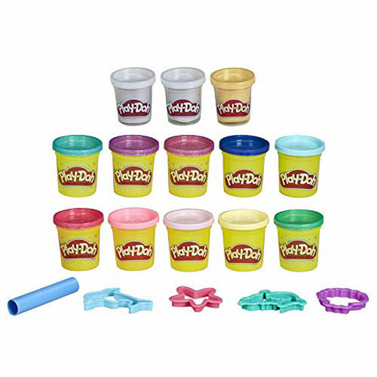 GetUSCart- Play-Doh Bulk Mermaid Colors 13-Pack of Non-Toxic Modeling  Compound with Sparkle and Metallic Colors Plus 5 Tools ( Exclusive)