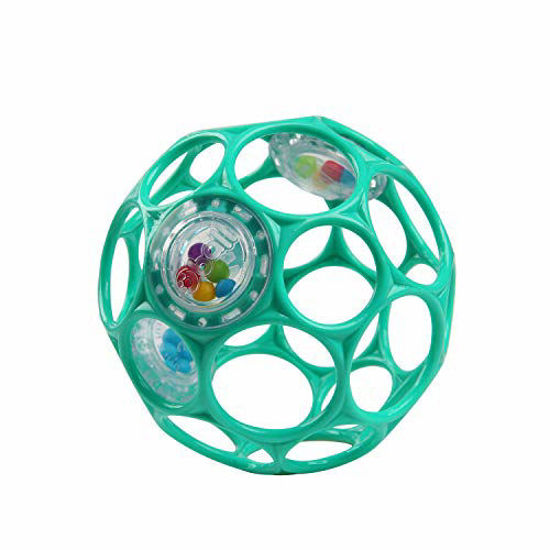 Picture of Bright Starts Oball Rattle Easy-Grasp Toy - Teal, Ages Newborn Plus