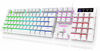 Picture of NPET K10 Gaming Keyboard USB Wired Floating Keyboard, Quiet Ergonomic Water-Resistant Mechanical Feeling Keyboard, Ultra-Slim Rainbow LED Backlit Keyboard for Desktop, Computer, PC, White