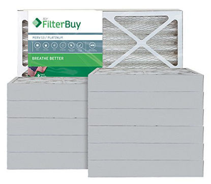 Picture of FilterBuy 12x27x4 MERV 13 Pleated AC Furnace Air Filter, (Pack of 12 Filters), 12x27x4 - Platinum
