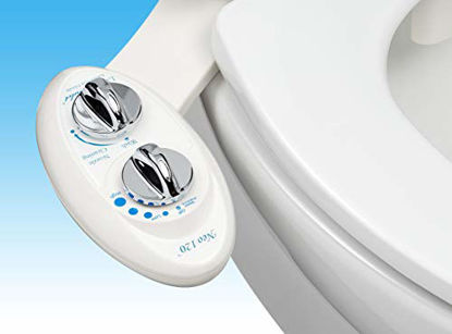 Picture of LUXE Bidet Neo 120 - Self Cleaning Nozzle - Fresh Water Non-Electric Mechanical Bidet Toilet Attachment (white and white) - Neo 120 white