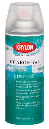 Picture of Krylon K01375000 Gallery Series UV Archival Varnish Aerosol Spray, Gloss, 11 Ounce