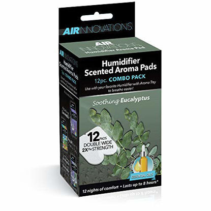 Picture of Air Innovations AP01-EUCALYPTUS Soothing Eucalyptus Essential Oil Humidifier Aromatherapy Refill Pads 12-Pack, White, 12