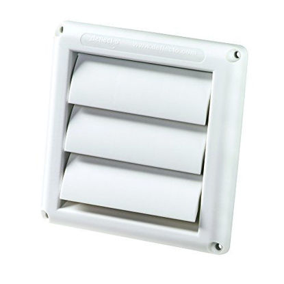 Picture of Deflecto Supurr-Vent Louvered Outdoor Dryer Vent Cover, White, 4" Hood (HS4W/18)