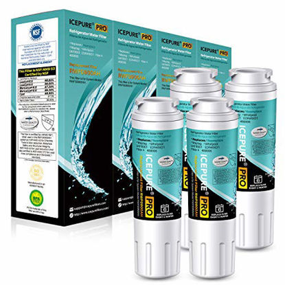 Picture of ICEPURE PRO NSF 53&42 Certified UKF8001 Refrigerator Water Filter, Compatible with Maytag UKF8001, UKF8001AXX, UKF8001P, Whirlpool 4396395, 469006, EDR4RXD1, EveryDrop Filter 4, Puriclean II, 4 Pack