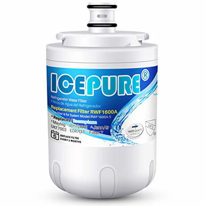 Picture of ICEPURE UKF7003 Replacement for Maytag UKF7003AXX, UKF7002AXX, WF-UKF7003, 7003, UKF7002, WD-UKF7003, UKF5001, RFC1600A, Whirlpool EDR7D1, WF288, EveryDrop Filter 7 Refrigerator Water Filter 1 PACK