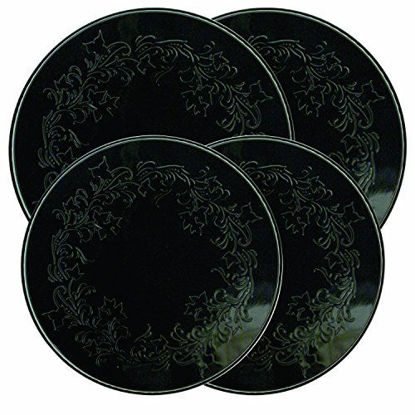 Picture of Range Kleen 4 Pack Round Ivy Embossed Black Burner Kovers With 2 Small 8.5 Inch and 2 10.5 Inch