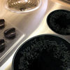 Picture of Range Kleen 4 Pack Round Ivy Embossed Black Burner Kovers With 2 Small 8.5 Inch and 2 10.5 Inch