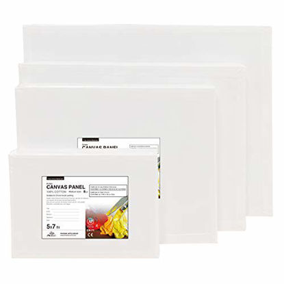Picture of PHOENIX Artist Painting Canvas Panels - 4x4 Inch / 12 Pack - Triple Primed Cotton Canvas Boards for Oil & Acrylic Painting