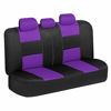 Picture of BDK PolyPro Car Seat Covers, Full Set in Purple on Black - Front and Rear Split Bench Protection, Easy Install with Two-Tone Accent, Universal Fit for Auto Truck Van SUV