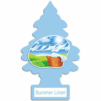 Picture of Little Trees - U6P-60574-CHPA Car Air Freshener - Hanging Tree Provides Long Lasting Scent for Auto or Home - Summer Linen, 24 Count, (4) 6-Packs