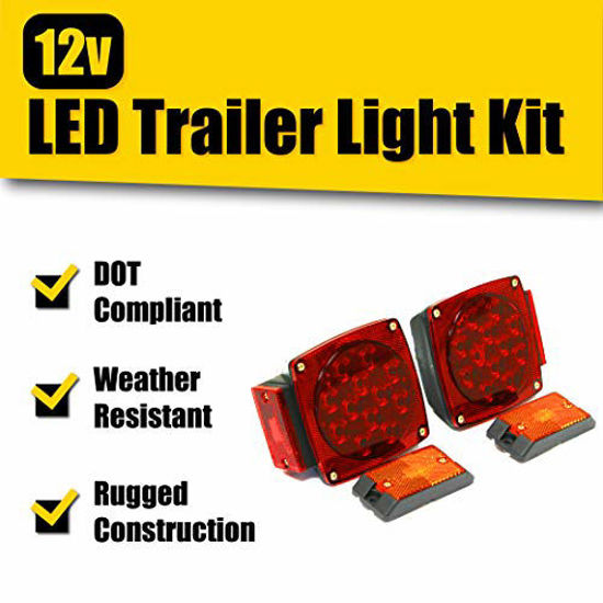 GetUSCart MAXXHAUL 70205 12V All LED Submersible Trailer Light Kit