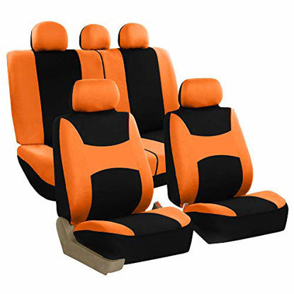Picture of FH Group FB030ORANGE115 full seat cover (Side Airbag Compatible with Split Bench Orange)