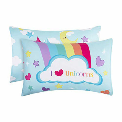 Picture of EVERYDAY KIDS Unicorn 2 Pack Pillowcase Set - Soft Microfiber, Breathable and Hypoallergenic Pillowcase Set