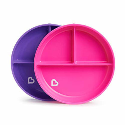 Picture of Munchkin Stay Put Divided Suction Plates, Pink/Purple