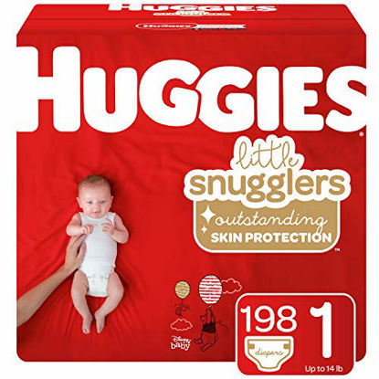 Picture of Huggies Little Snugglers Baby Diapers, Size 1, 198 Ct, One Month Supply