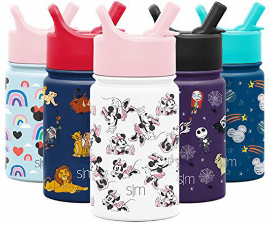 Picture of Simple Modern 10oz Disney Summit Kids Water Bottle Thermos with Straw Lid - Dishwasher Safe Vacuum Insulated Double Wall Tumbler Travel Cup 18/8 Stainless Steel - Disney: Minnie Retro