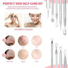 Picture of JPNK 6 PCS Blackhead Remover Comedones Extractor Acne Removal Kit for Blemish, Whitehead Popping, Zit Removing for Nose Face Tools with a Leather bag(Silver)