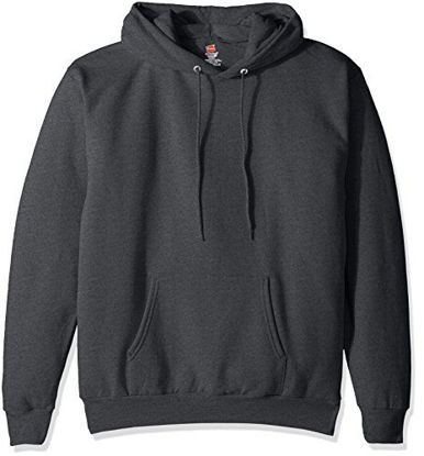 Picture of Hanes Men's Pullover Ecosmart Fleece Hooded Sweatshirt, Charcoal Heather, XL