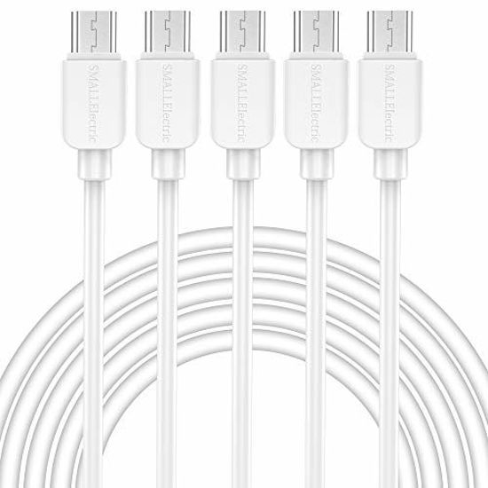 Picture of Micro USB Cable (5-Pack, 6FT) Android Charger, SMALLElectric Micro USB Charger Cable Long Android Phone Charger Cord for Galaxy S7 S6 Edge J7 S5,Note 5 4,LG G4 K40 K20,MP3,Kindle,MP3,Tablet.White