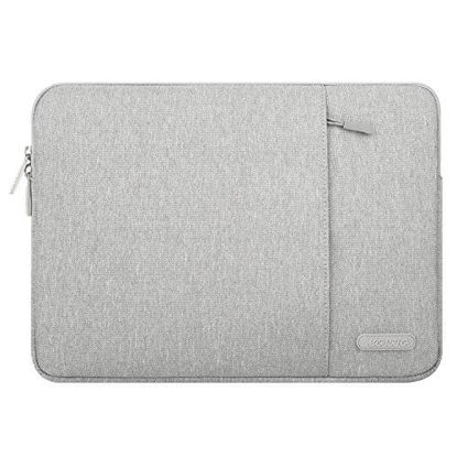 Picture of MOSISO Laptop Sleeve Bag Compatible with 13-13.3 inch MacBook Pro, MacBook Air, Notebook Computer, Water Repellent Polyester Vertical Protective Case with Pocket, Gray