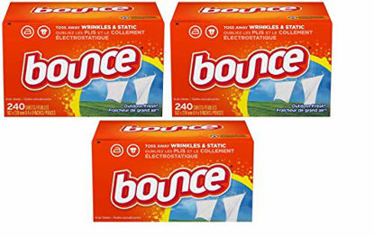 Picture of Bounce Fabric Softener and Dryer Sheets, Outdoor Fresh, 240 Count(Pack of 3)