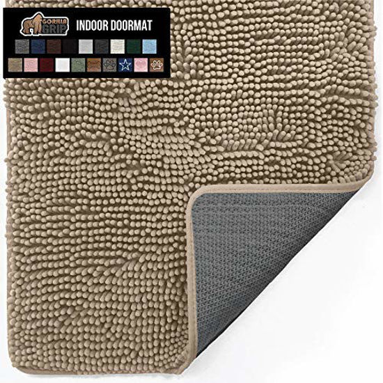Picture of Gorilla Grip Original Indoor Durable Chenille Doormat, 30x20, Absorbent, Machine Washable Inside Mats, Low-Profile Rug Doormats for Entry, Mud Room, Back Door, High Traffic Areas, Beige