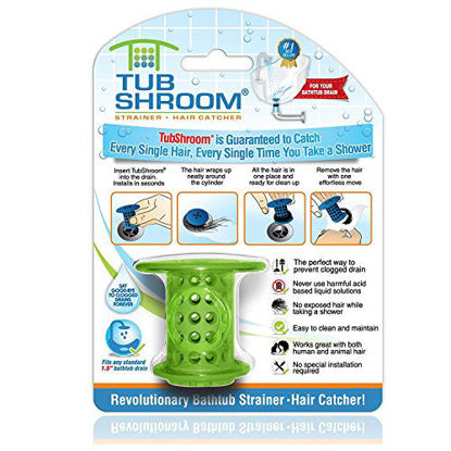 Picture of TubShroom The Revolutionary Tub Drain Protector Hair Catcher, Strainer, Snare, Green