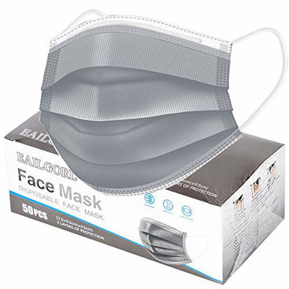Picture of Face Mask Black, Disposable Face Masks, 3 Layer Design Protection Breathable Face Masks with Elastic earband