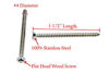Picture of #12 X 3-1/2'' Stainless Flat Head Phillips Wood Screw, (25 pc), 18-8 (304) Stainless Steel Screws by Bolt Dropper