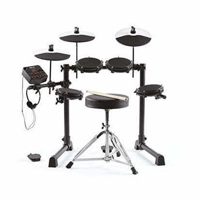 Picture of Alesis Debut Kit - Kids Drum Set With 4 Mesh Electric Drum Set Pads, 120 Sounds, 60 Melodics Lessons, Drum Stool, Drum Sticks and Headphones