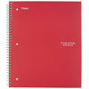 Picture of Five Star Spiral Notebook, 5 Subject, College Ruled Paper, 200 Sheets, 11" x 8-1/2", School, Wired, Red (72077)