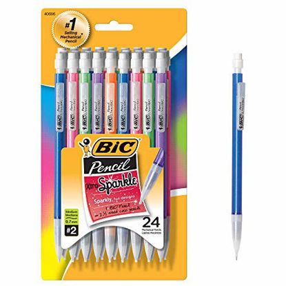 Picture of BIC Xtra-Sparkle Mechanical Pencil, Medium Point (0.7 mm), 24-Count, Refillable Design for Long-Lasting Use
