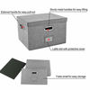 Picture of JSungo File Organizer Box Office Document Storage with 5 Hanging Filing Folders, Collapsible Linen Storage Box with Lids, Home Portable Storage with Handle, Letter Size Legal Folder, Grey