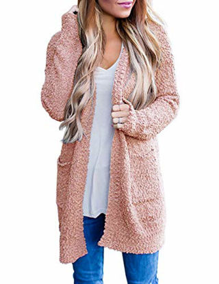 Picture of MEROKEETY Women's Long Sleeve Soft Chunky Knit Sweater Open Front Cardigan Outwear with Pockets